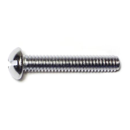 Midwest Fastener 1/4"-20 x 1-1/2 in Slotted Round Machine Screw, Chrome Plated Steel, 20 PK 61537